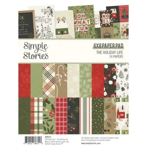 6X8 Paper Pad SS Holiday Life Christmas Candy Canes Holly Noel Birds Crafts - Picture 1 of 2