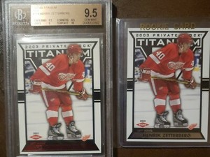2002-03 PACIFIC TITANIUM HOBBY ROOKIE HENRIK ZETTERBERG 250/299 BGS 9.5 RARE
