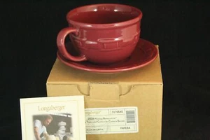 Longaberger Woven Traditions Paprika Rot Cappuccinotasse mit Untertasse #3176640 NEU - Bild 1 von 7