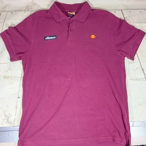 Ellesse Monturo Polo Shirt UK M Burgundy  Great Condition - Picture 1 of 4