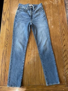 Madewell The Perfect Vintage Jean Straight Leg High Rise Size 24 Medium Wash - Picture 1 of 10