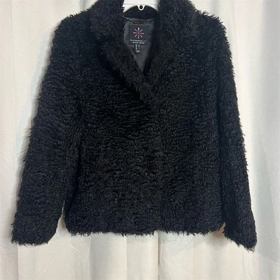 Isaac Mizrahi женщин черный искусственного меха короткая куртка размер M зимние повседневные теплые - Изображение 1 из 4