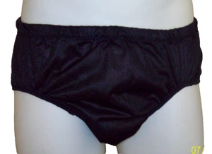 2 FULL SEAMLESS LAYER Black/White NYLON TRICOT BRIEF Encased WAISTBAND 32-42"** - Picture 1 of 5