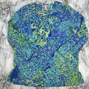 Lilly Pulitzer Tunika Top Small Sea Blue Lagoon Amelia Island Beach Resort Wear - Bild 1 von 9