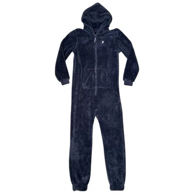 Mono de una pieza unisex con capucha polar cachorro S peludo cremallera jogger puño bolsillo gris Foto 1 de 4