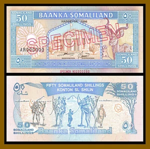 Somaliland 50 Shillings, 1996 P-4s Specimen S/N 0000380 Unc - Picture 1 of 1