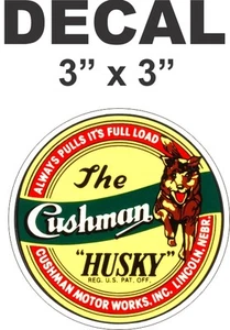 1 Round Cushman Husky Vinyl Decal - Picture 1 of 1