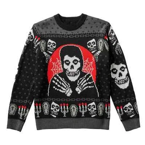 Suéter feo de Navidad con logotipo de calavera Misfits, todas las tallas Xs a 5XL BG - Imagen 1 de 2