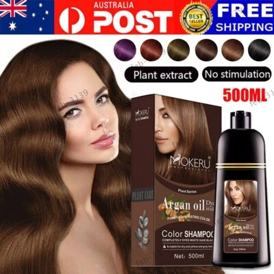 MOKERU 500ML Instant Hair Dye Shampoo Natural Plant Essence Argan Oil 5 Colors - image 1 of 4