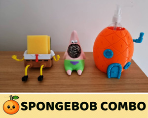Spongebob Sponge holder, Patrick and Pineapple house Combo