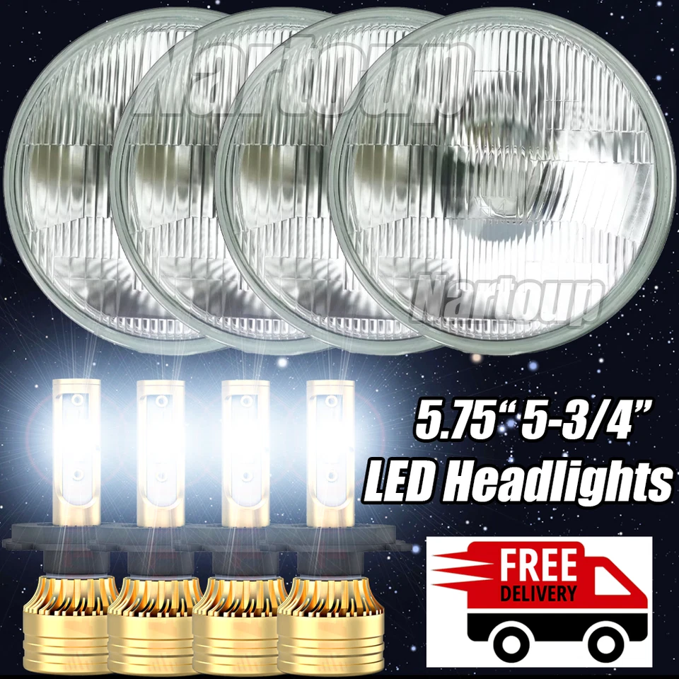 5.75" 5-3/4" Round LED Hi/Lo Headlights For Ford Ranchero Gran Torino 1965-1976 Foto 1 de 4