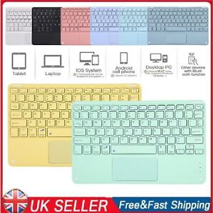 Slim Bluetooth Wireless Keyboard with Touchpad for Android IOS Tablet UK
