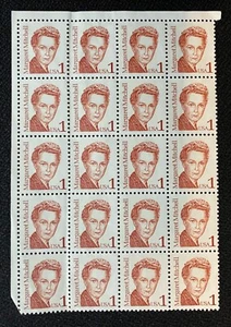 BLOCK OF 20 MARGARET MITCHELL 1-CENT STAMPS - Picture 1 of 1