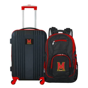 Maryland Terrapins 2 Piece Premium Colored Trim Backpack and Luggage Set - Picture 1 of 6