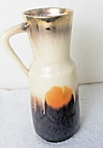 Vase W Germany Bay Keramik 60er braun orange metallic gold Mid Century 267 20 - Bild 1 von 13