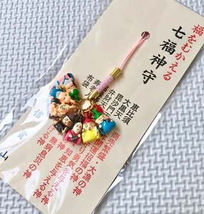 Siete Dioses de la Suerte OMAMORI Ebisu Bishamonten Hotei amuleto sintoísta templo de Japón - Imagen 1 de 6