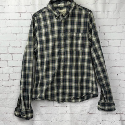 Abercrombie & Fitch Shirt Mens Large Button Up Muscle Plaid Pocket Black Green - Image 1 of 4