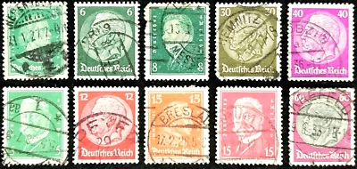 German Empire 1926-1933 Antique + Vintage Postage Stamp Lot (10 Stamps) No Hinge - Image 1 of 4