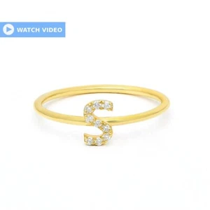 Word Band Fine Anniversary Engagement Diamond Ring 14k Yellow Gold Diamond - Picture 1 of 5