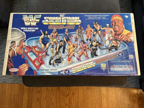 WWF SUPERSTARS SHOOT-OUT ICE HOCKEY GAME REMCO 1991 Cover