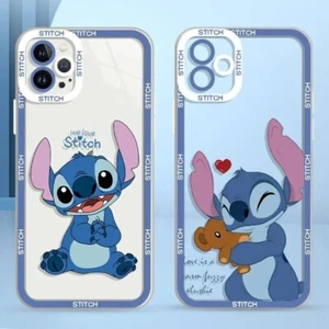 Coque téléphone dessin animé Disney Stitch pour iPhone 16 15 14 13 12 11 X XS Plus Pro Max - Photo 1 sur 9