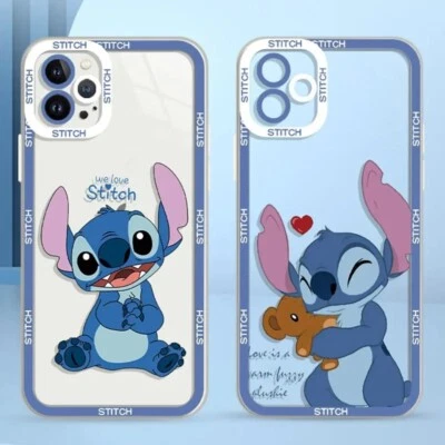 Funda de teléfono Disney Stitch dibujos animados para iPhone 16 15 14 13 12 11 X XS Plus Pro Max Foto 1 de 4