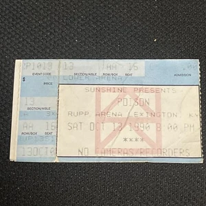 POISON 1990 Lexington, VA Vintage CONCERT TICKET STUB Live @Rupp Arena - Picture 1 of 3