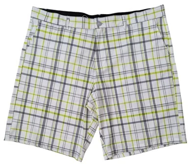 Pantalones cortos de natación OP Opflex 4 vías elásticos para hombre 42 X 11 blanco gris verde a cuadros Foto 1 de 4