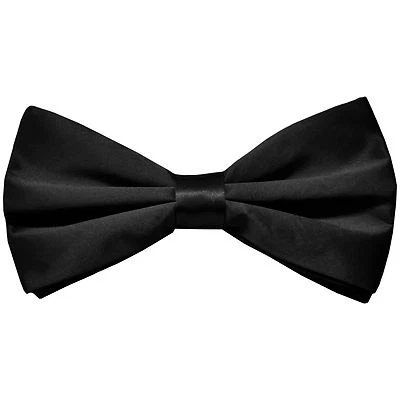 New men's silk pre-tied bow tie black wedding formal prom special occasion party - Image 1 of 3