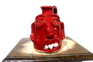 darlene ferguson (rare) mini face jug , pottery, folk art 5''x4'' - Picture 1 of 12