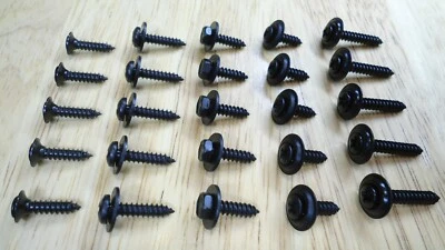 (25pcs) BLACK INTR SCREWS! FOR INTERNATIONAL HARVESTER/BRONCO/JEEP ETC (5 TYPES) - Image 1 of 4