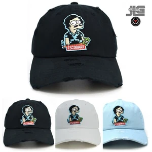 Escobart Dad Hat Embroidery Black Dad Cotton Vintage baseball Cap Fashion NWT - Picture 1 of 14
