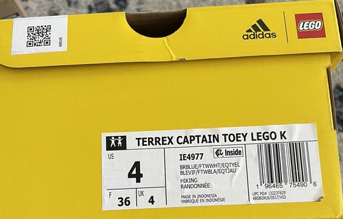 Scarpe sandalo Adidas Terrex Captain Toey nuove con etichette unisex bambini taglia 4 blu giallo