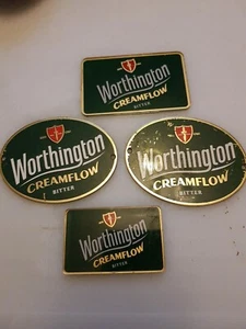 WORTHINGTON ’s CREAMFLOW Metal & Plastic Pump Badges x 4 - Picture 1 of 5