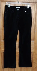 White House Black Market Womens Velour Pants Sz 2 Blanc Black Velvet Boot Leg XS - Picture 1 of 7