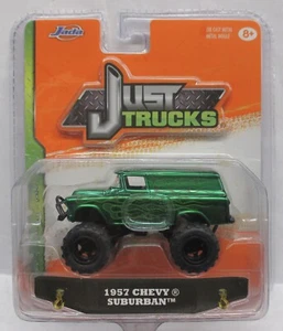 2015 WAVE 7 JADA TOYS JUST TRUCKS 1957 CHEVY SUBURBAN GREEN WITH FLAMES - Picture 1 of 2