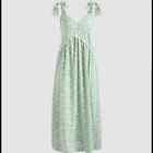 Cider Green and Pink Floral Maxi Dress  size S small