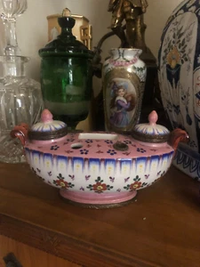 Lovely Antique French Inkwell in the Sevres Style - Picture 1 of 23