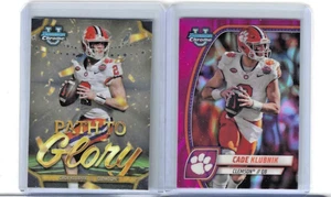 2 Cards of Cade Klubnik 2024 Bowman U Pink RC #35 + Path to Glory CLEMSON - Picture 1 of 2