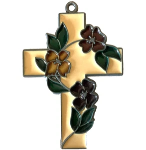 Sun Catcher Cross Floral 1970s - Picture 1 of 5
