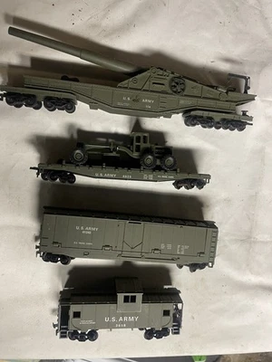 Cox HO 4 件装美国陆军军事战斗火车分级机、枪、出租车 — 第 1/3 张图片