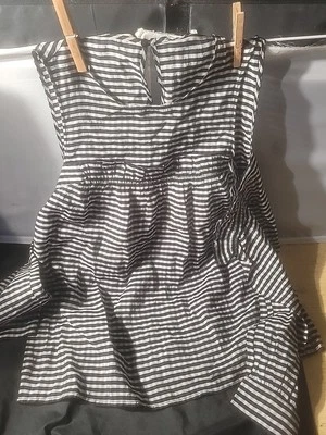 H&M Cold Shoulder Blouse Black/White Size 2 New W/Tags!! - Image 1 of 4