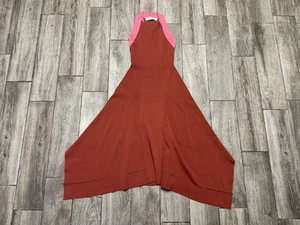VICTORIA BECKHAM Red/ Pink Dress Vogue 2019 Runway Size 1 Good Condition ✨✨ - Picture 1 of 9