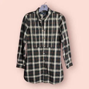 Ralph Lauren Girls Plaid Cotton Shirtdress Christmas Plaid Button Down 14 Large - Picture 1 of 4