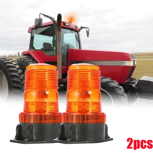 2PCS Emergency Car Beacon Strobe Amber LED Light Flashing Warning Rotating Lamp - Picture 1 of 10