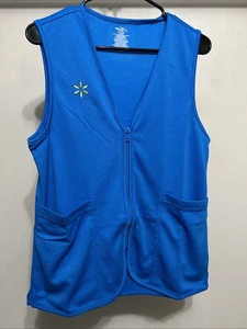 Walmart Employee Women’s XS Vest Blue Embroidered Spark Logo Pockets - Picture 1 of 3
