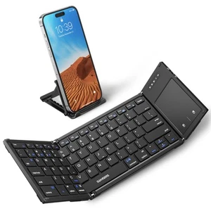 Foldable Bluetooth Keyboard with Touchpad, Full-Size Wireless Folding Keyboar... - Picture 1 of 8
