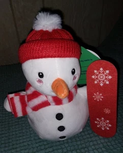 Gigglescape skurriler Schneemann mit Mütze, Schal & Snowboard 7,5 Zoll Mini Plüsch Neu mit Etikett - Bild 1 von 2