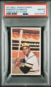 1971 Roberto Clemente PSA 8 Rare Vs Topps DELL Team Stamps MLB Photostamps Card - Bild 1 von 3