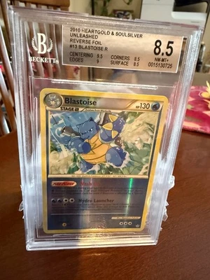 2010 Pokemon HGSS #13/95 Blastoise Rev Foil BGS 8.5 - Image 1 of 2